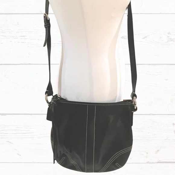 Coach Vintage SoHo Mini Bag Black Leather Crossbody - Picture 2 of 6